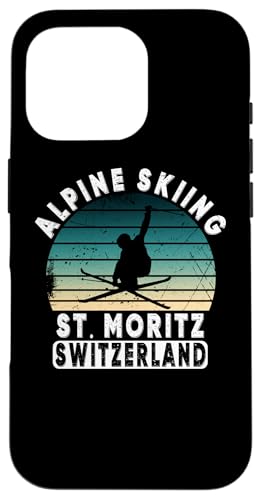 St. Moritz Schweiz Skigebiet Ski Alpen Alpen Hülle für iPhone 16 Pro von Alps Souvenir Shop