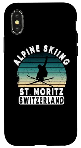 St. Moritz Schweiz Skigebiet Ski Alpen Alpen Hülle für iPhone X/XS von Alps Souvenir Shop