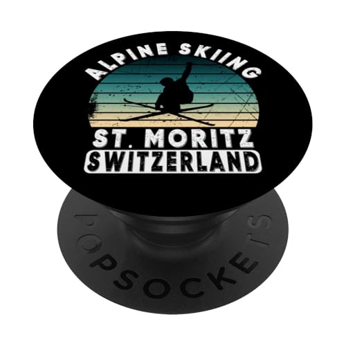 St. Moritz Schweiz Skigebiet Ski Alpen Alpen PopSockets Klebender PopGrip St. Moritz Schweiz Skigebiet Ski Alpen Alpen PopSockets Klebender PopGrip von Alps Souvenir Shop