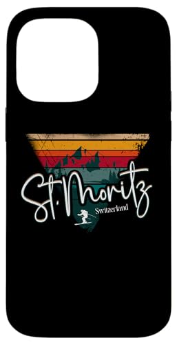 St. Moritz Schweiz Vintage Skigebiet Alpen Alpen Hülle für iPhone 14 Pro Max von Alps Souvenir Shop