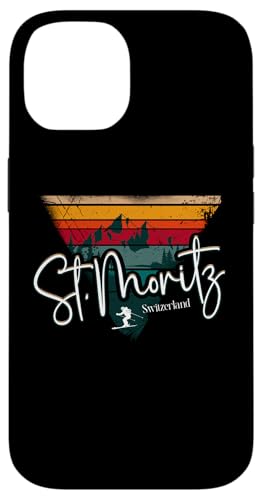 St. Moritz Schweiz Vintage Skigebiet Alpen Alpen Hülle für iPhone 14 von Alps Souvenir Shop