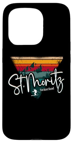 St. Moritz Schweiz Vintage Skigebiet Alpen Alpen Hülle für iPhone 15 Pro von Alps Souvenir Shop
