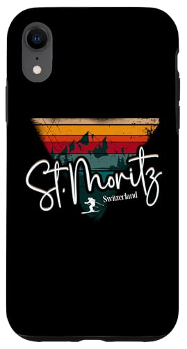 St. Moritz Schweiz Vintage Skigebiet Alpen Alpen Hülle für iPhone XR von Alps Souvenir Shop