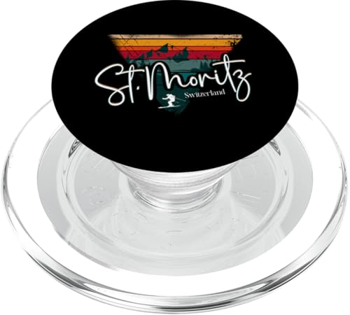 St. Moritz Schweiz Vintage Skigebiet Alpen Alpen PopSockets PopGrip für MagSafe St. Moritz Schweiz Vintage Skigebiet Alpen Alpen PopSockets PopGrip für MagSafe von Alps Souvenir Shop