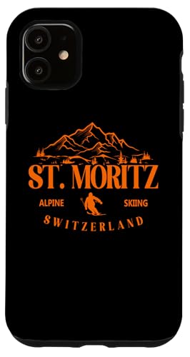 St. Moritz Ski Alpin Schweiz Skigebiet Schweizer Alpen Hülle für iPhone 11 von Alps Souvenir Shop
