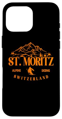 St. Moritz Ski Alpin Schweiz Skigebiet Schweizer Alpen Hülle für iPhone 16 Pro Max von Alps Souvenir Shop