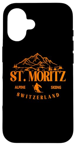 St. Moritz Ski Alpin Schweiz Skigebiet Schweizer Alpen Hülle für iPhone 16 von Alps Souvenir Shop
