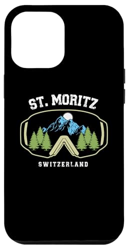 St. Moritz Skibrille Schweiz Resort Skifahren Schweizer Alpen Hülle für iPhone 12 Pro Max von Alps Souvenir Shop