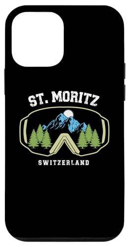 St. Moritz Skibrille Schweiz Resort Skifahren Schweizer Alpen Hülle für iPhone 12 mini von Alps Souvenir Shop