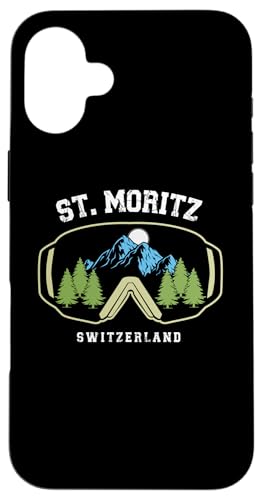 St. Moritz Skibrille Schweiz Resort Skifahren Schweizer Alpen Hülle für iPhone 16 Plus von Alps Souvenir Shop