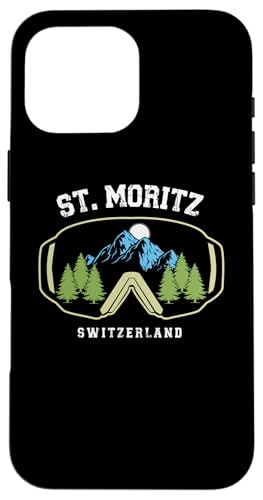 St. Moritz Skibrille Schweiz Resort Skifahren Schweizer Alpen Hülle für iPhone 16 Pro Max St. Moritz Skibrille Schweiz Resort Skifahren Schweizer Alpen Hülle für iPhone 16 Pro Max von Alps Souvenir Shop