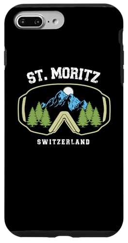 St. Moritz Skibrille Schweiz Resort Skifahren Schweizer Alpen Hülle für iPhone 7 Plus/8 Plus von Alps Souvenir Shop