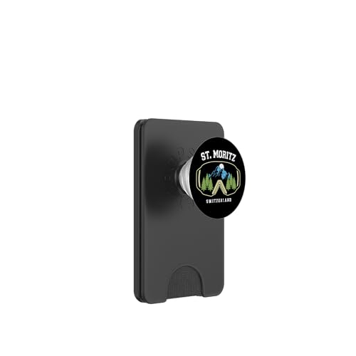 St. Moritz Skibrille Schweiz Resort Skifahren Schweizer Alpen PopSockets PopWallet für MagSafe von Alps Souvenir Shop