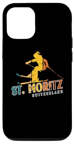 St. Moritz Vintage Schweiz Skigebiet Alpen Alpen Hülle für iPhone 12/12 Pro von Alps Souvenir Shop