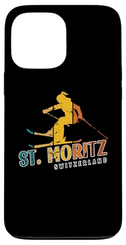 St. Moritz Vintage Schweiz Skigebiet Alpen Alpen Hülle für iPhone 13 Pro Max von Alps Souvenir Shop