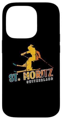 St. Moritz Vintage Schweiz Skigebiet Alpen Alpen Hülle für iPhone 14 Pro von Alps Souvenir Shop