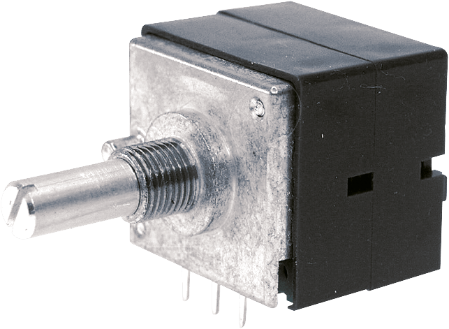 RK27112-LIN100K - Drehpotentiometer, Stereo, 100 kOhm, linear, 6 mm von Alps