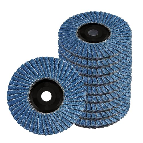 Alrens 12 Stück Fächerscheiben Lamellenscheiben,Schleifscheiben Schleifmopteller, 75 mm x 10 mm Korn 40/60/80/120 mischen Set, Schleifmopteller Schleifscheiben Flap Disk für 3 Zoll Winkelschleifer von Alrens
