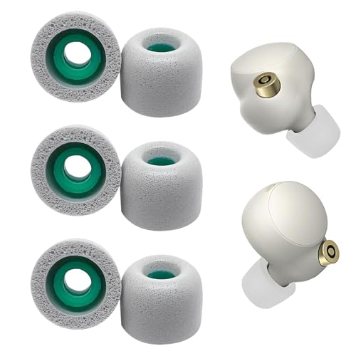 Alriedy 3 Paar Memory Foam Ear Buds Ohrstöpsel Ersatz für Sony WF-1000XM4 Kopfhörer,M,Schaumstoff-Ohrstöpsel,Ohrstöpsel Ersatz Sony Foam,Passend für Ladecase,Größe M,Grau von Alriedy