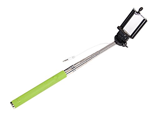 Alsino Selfiestick Selfie Stab Kabel Handstativ Teleskop Stange Android IOS Smartphone Stick, wählen:S-02 grün ohne Band von Alsino