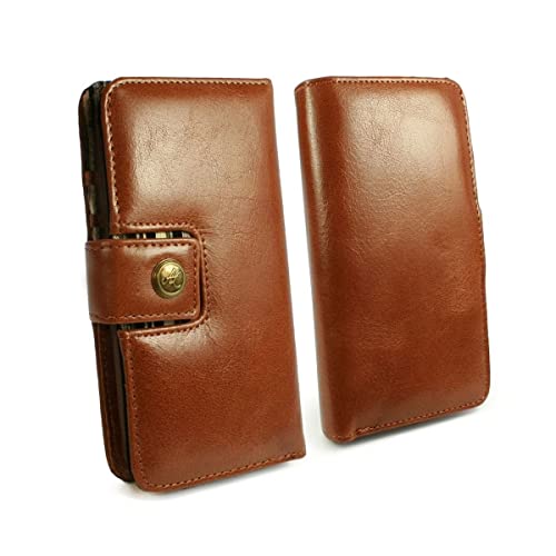 Alston Craig Magnetische Schutzhülle im Vintage-Stil, Leder, Geldbörse, RFID-Blockierung, kompatibel mit iPhone 13/14 Pro, Braun Alston Craig Magnetische Schutzhülle im Vintage-Stil, Leder, Geldbörse, RFID-Blockierung, kompatibel mit iPhone 13/14 Pro, Braun von Alston Craig