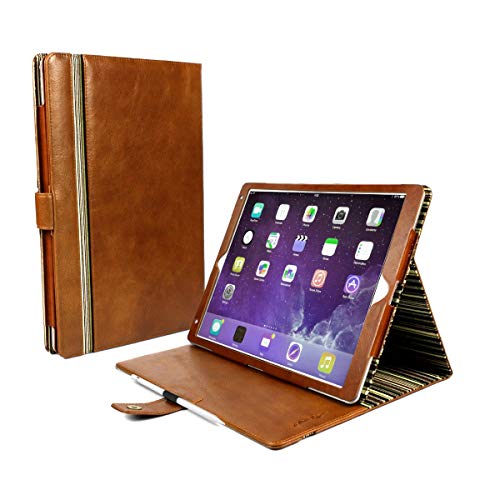 Alston Craig Personalisiert Vintage Echt Leder Hülle Tasche [Mit Schlaf-Funktion, Klappständer] Für Apple iPad Pro 11 2018/2020 - Braun von Alston Craig