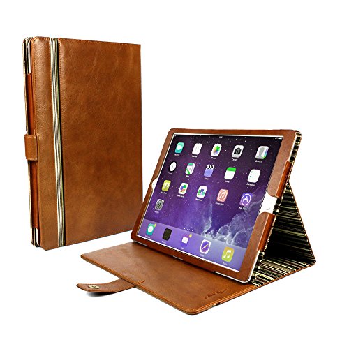 Alston Craig Vintage Vintage Echt Leder Hülle Tasche [Mit Schlaf-Funktion, Klappständer] Für Apple iPad Pro 9.7 / iPad Air 2 - Braun von Alston Craig
