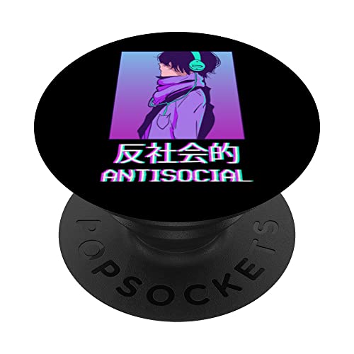 Asozial Anime Boy Vaporwave Ästhetisch Antisozial PopSockets mit austauschbarem PopGrip von Alt Indie Aesthetic Egirl Eboy Clothes Anime Merch