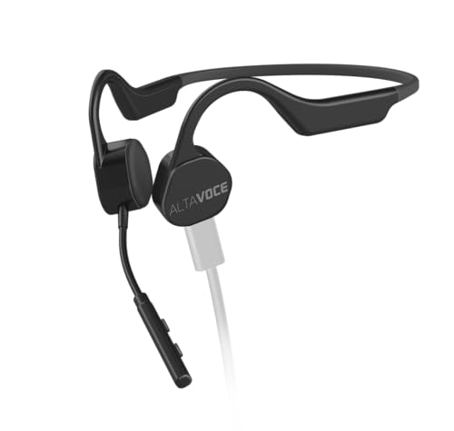Alta Voce Alta Vibes Pro USB Knochenleitungskopfhörer mit Mikrofon, 2 USB-C Kabel, USB-Adapter und Ohrstöpsel, professionelle Verwendung von Alta Voce