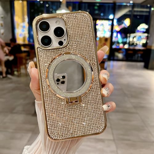 Altartar Glitzer Hülle für iPhone 14 Pro Max Magnetisch Handyhülle mit Ständer,Kristall Handyhülle iPhone 14 Pro Max Spiegel Makeup Schutzhülle Stoßfeste Case Dünn Glitter Cover-Golden Altartar Glitzer Hülle für iPhone 14 Pro Max Magnetisch Handyhülle mit Ständer,Kristall Handyhülle iPhone 14 Pro Max Spiegel Makeup Schutzhülle Stoßfeste Case Dünn Glitter Cover-Golden von Altartar