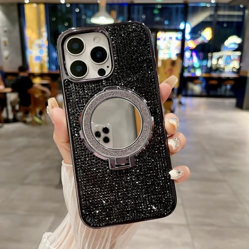 Altartar Glitzer Hülle für iPhone 15 Magnetisch Handyhülle mit Ständer,Kristall Handyhülle iPhone 15 Spiegel Makeup Schutzhülle Stoßfeste Case Dünn Glitter Cover-Schwarz Altartar Glitzer Hülle für iPhone 15 Magnetisch Handyhülle mit Ständer,Kristall Handyhülle iPhone 15 Spiegel Makeup Schutzhülle Stoßfeste Case Dünn Glitter Cover-Schwarz von Altartar