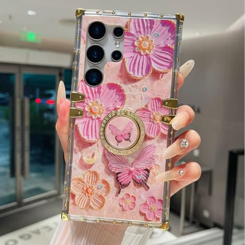 Altartar Glitzer für Samsung Galaxy S25 Plus Hülle mit Ständer,Ölgemälde Blume HandyHülle Stoßfeste Schutzhülle Samsung S25 Plus Silikon Case Niedlich Butterfly Cover für Mädchen Frauen-Rosa Altartar Glitzer für Samsung Galaxy S25 Plus Hülle mit Ständer,Ölgemälde Blume HandyHülle Stoßfeste Schutzhülle Samsung S25 Plus Silikon Case Niedlich Butterfly Cover für Mädchen Frauen-Rosa von Altartar