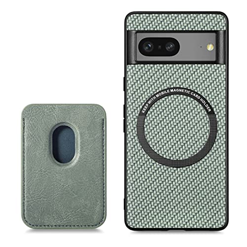 Altartar Handyhülle Google Pixel 7 Magnetisch Hülle mit Kartenfach,Kompatibel mit MagSafe Magnetic Schutzhülle Kartenschlitze PU Leder Anti-Fingerabdruck Weich TPU Case für Pixel 7-Grün von Altartar