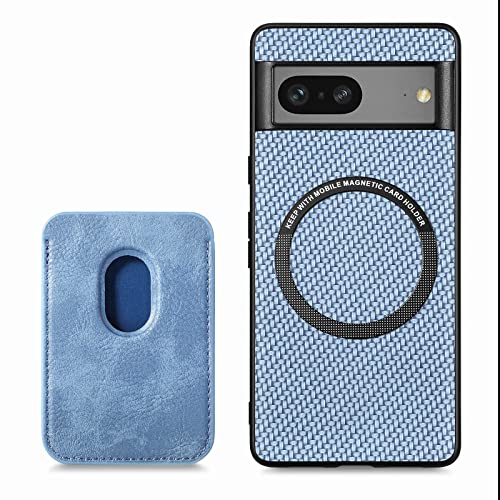 Altartar Handyhülle Google Pixel 8 Pro Magnetisch Hülle mit Kartenfach,Kompatibel mit MagSafe Magnetic Schutzhülle Kartenschlitze PU Leder Anti-Fingerabdruck Weich TPU Case für Pixel 8 Pro-Blau von Altartar