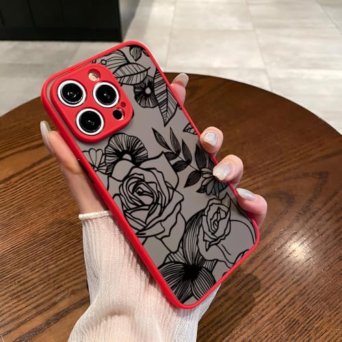Altartar Hülle für iPhone 13 Pro Max Silikon Handyhülle Durchsichtig,Niedlich Schutzhülle mit Rose Blume Muster Stoßfest Objektivschutz Luxus Skin Feel Mode Matte Floral Case für Mädchen Frauen-Rot Altartar Hülle für iPhone 13 Pro Max Silikon Handyhülle Durchsichtig,Niedlich Schutzhülle mit Rose Blume Muster Stoßfest Objektivschutz Luxus Skin Feel Mode Matte Floral Case für Mädchen Frauen-Rot von Altartar
