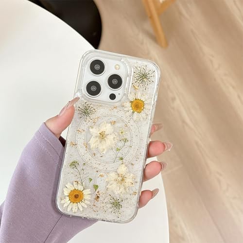 Altartar Magnetisch Handyhülle für iPhone 12 Pro Transparent Blume Hülle Glitzer Mädchen Echte Getrocknete Flower Ästhetische Schutzhülle Durchsichtige Damen Case Dünn Schlanke Cover-Golden Altartar Magnetisch Handyhülle für iPhone 12 Pro Transparent Blume Hülle Glitzer Mädchen Echte Getrocknete Flower Ästhetische Schutzhülle Durchsichtige Damen Case Dünn Schlanke Cover-Golden von Altartar