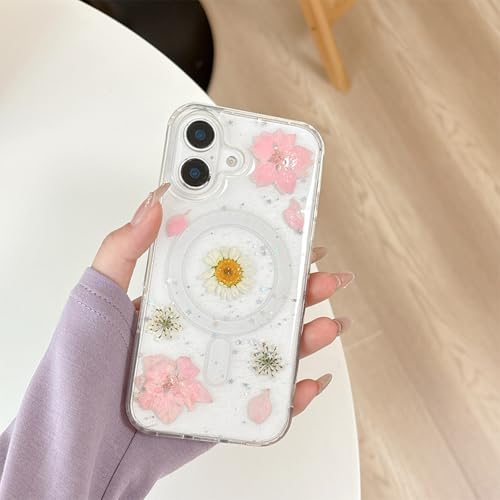 Altartar Magnetisch Handyhülle für iPhone 15 Plus Transparent Blume Hülle Glitzer Mädchen Echte Getrocknete Flower Ästhetische Schutzhülle Durchsichtige Damen Case Dünn Schlanke Cover-Rosa Altartar Magnetisch Handyhülle für iPhone 15 Plus Transparent Blume Hülle Glitzer Mädchen Echte Getrocknete Flower Ästhetische Schutzhülle Durchsichtige Damen Case Dünn Schlanke Cover-Rosa von Altartar