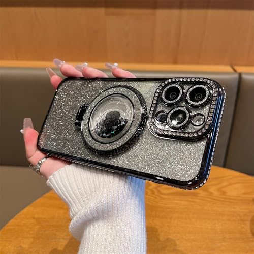 Altartar Magnetisch für iPhone 11 Hülle mit Ständer,Glitzer Treibsand Schutzhülle mit Ring Halter Diamant Transparent Case Aesthetic Silikon Stoßfeste Cover für Frauen Mädchen-Schwarz Altartar Magnetisch für iPhone 11 Hülle mit Ständer,Glitzer Treibsand Schutzhülle mit Ring Halter Diamant Transparent Case Aesthetic Silikon Stoßfeste Cover für Frauen Mädchen-Schwarz von Altartar