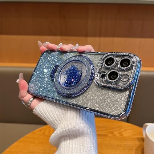 Altartar Magnetisch für iPhone 12 Pro Max Hülle mit Ständer,Glitzer Treibsand Schutzhülle mit Ring Halter Diamant Transparent Case Aesthetic Silikon Stoßfeste Cover für Frauen Mädchen-Blau Altartar Magnetisch für iPhone 12 Pro Max Hülle mit Ständer,Glitzer Treibsand Schutzhülle mit Ring Halter Diamant Transparent Case Aesthetic Silikon Stoßfeste Cover für Frauen Mädchen-Blau von Altartar