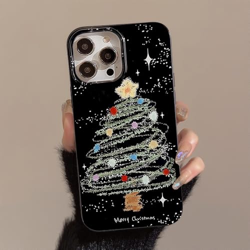 Altartar Weihnachten Handyhülle für iPhone 14 Hülle,Hülle mit Aesthetic Christmas Design Weiche TPU Silikon Schutzhülle Frauen Mädchen Flexibel Anti-Kratzer Case für iPhone 14-Schwarz von Altartar