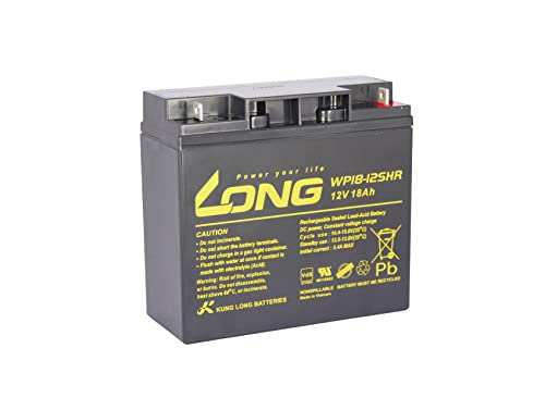 Alternativ-Hersteller Akku Long Rasenmäher 18Ah 12V AGM Gel Blei Batterie Rasen Aufsitzmäher WP18-12 SHR wie 17Ah von Alternativ-Hersteller