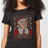 Make Christmas Great Again Donald Trump Women's Christmas T-Shirt - Black - 3XL von Alternative Christmas