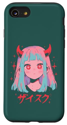 Goth Grunge Dämon Anime Girl Waifu Horror Alt-Ästhetik Hülle für iPhone SE (2020) / 7 / 8 von Alternative Vaporwave Gothic Sad Alt Grunge Woman