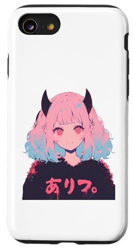 Goth Grunge Dämon Anime Girl Waifu Horror Alt-Ästhetik Hülle für iPhone SE (2020) / 7 / 8 von Alternative Vaporwave Gothic Sad Alt Grunge Woman