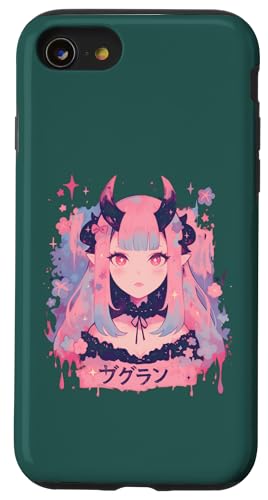 Goth Grunge Dämon Anime Girl Waifu Horror Alt-Ästhetik Hülle für iPhone SE (2020) / 7 / 8 von Alternative Vaporwave Gothic Sad Alt Grunge Woman