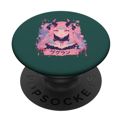 Goth Grunge Dämon Anime Girl Waifu Horror Alt-Ästhetik PopSockets Klebender PopGrip von Alternative Vaporwave Gothic Sad Alt Grunge Woman