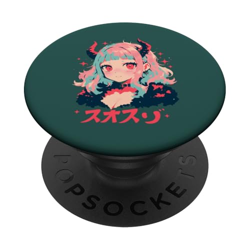 Goth Grunge Dämon Anime Girl Waifu Horror Alt-Ästhetik PopSockets Klebender PopGrip von Alternative Vaporwave Gothic Sad Alt Grunge Woman