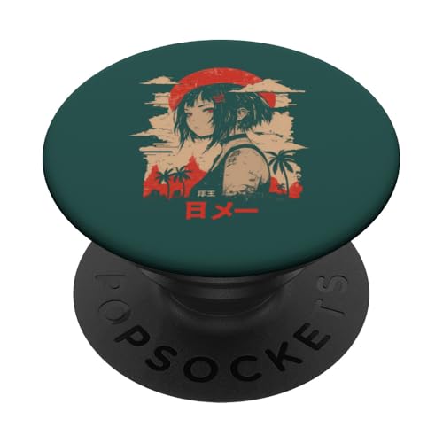 Goth Grunge Dämon Anime Girl Waifu Horror Alt-Ästhetik PopSockets Klebender PopGrip von Alternative Vaporwave Gothic Sad Alt Grunge Woman