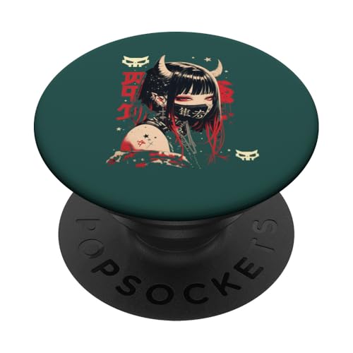 Goth Grunge Dämon Anime Girl Waifu Horror Alt-Ästhetik PopSockets Klebender PopGrip von Alternative Vaporwave Gothic Sad Alt Grunge Woman