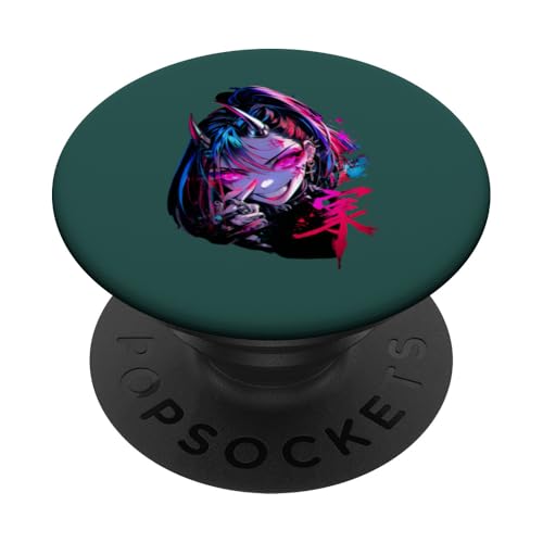 Goth Grunge Dämon Anime Girl Waifu Horror Alt-Ästhetik PopSockets mit austauschbarem PopGrip von Alternative Vaporwave Gothic Sad Alt Grunge Woman